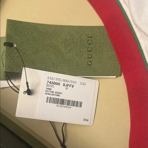 Gucci White Tank Top with Red and Blue Logo - Picture 2 of 4
